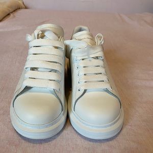 Alexander McQueen women’s sneakers, white, size 8.5, no box, worn twice.